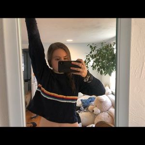 John galt rainbow cropped long sleeve tee